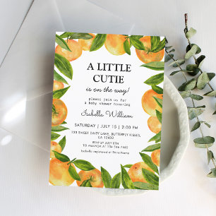 Invitation Baby shower orange de Little Cutie
