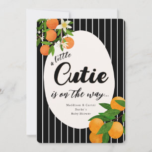 Invitation Baby shower Orange Little Cutie - Marché bio