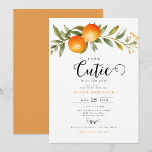 Invitation Baby shower Oranges Little Cutie