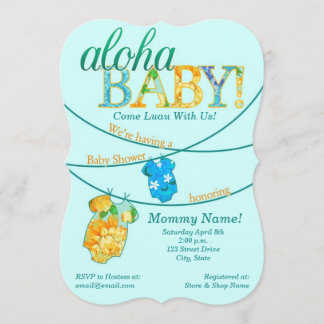 Invitation Baby shower Ornate Luau