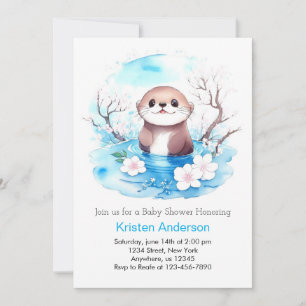 Invitation Baby shower Otter Boy