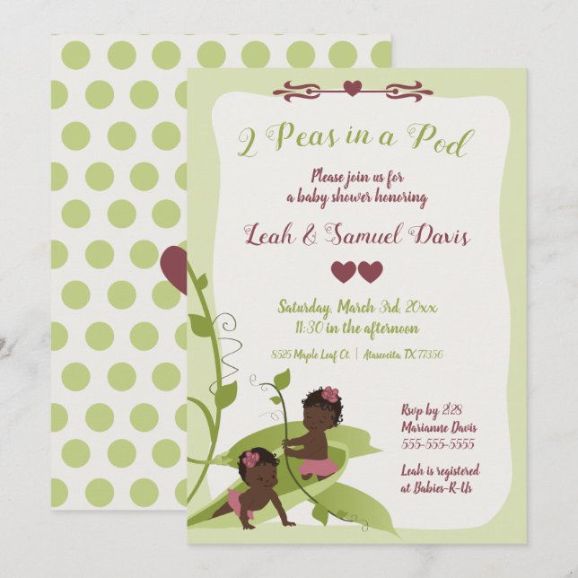 Invitation Baby shower ou 1er anniversaire (Devant / Derrière)