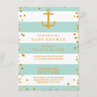 Invitation Baby shower ou aspersion des rayures et des points