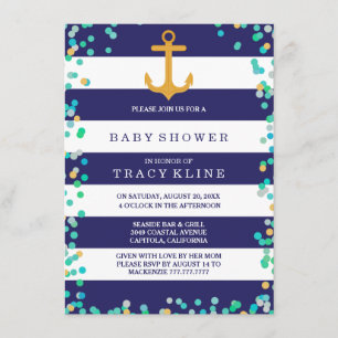 Invitation Baby shower ou saupoudrage des rayures et des poin