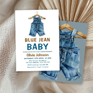 Invitation Baby shower Ouest Blue Jean Boy