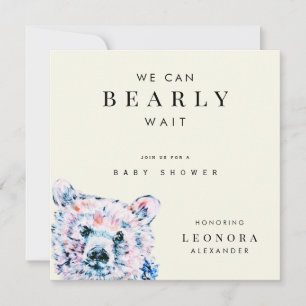 Invitation Baby-shower Ours en aquarelle