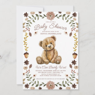 Invitation Baby Shower Ours en Aquarelle