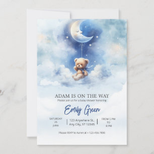 Invitation Baby Shower Ours ours à peine attendre Garçon Ours