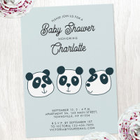 Invitation Baby shower Ours Panda géant