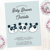Invitation Baby shower Ours Panda géant