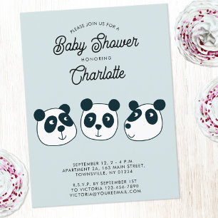 Invitation Baby shower Ours Panda géant