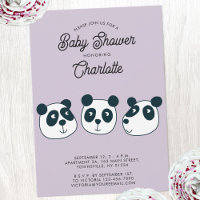 Invitation Baby shower Ours Panda géant