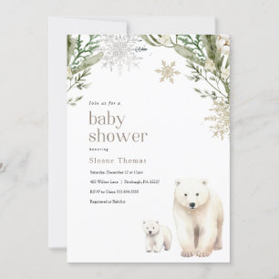 Invitation Baby shower Ours Polaire