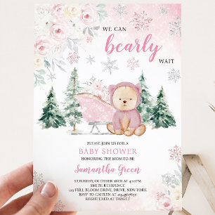Invitation Baby Shower Ours Rose