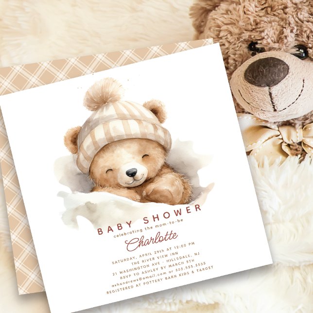 Invitation Baby shower Ours Snuggle (Créateur téléchargé)
