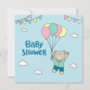 Invitation Baby shower Ours Teddy