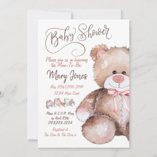 Invitation Baby shower Ours Teddy