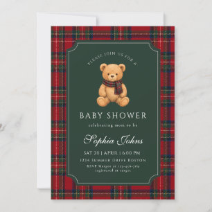 Invitation Baby shower ours Teddy Bear Noël préparé avec élég