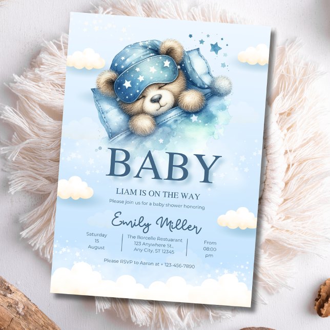 Invitation Baby shower Ours Teddy Invitation, Baby shower gar (Créateur téléchargé)