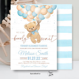 Invitation Baby shower Ours Teddy On Peut Bearly W