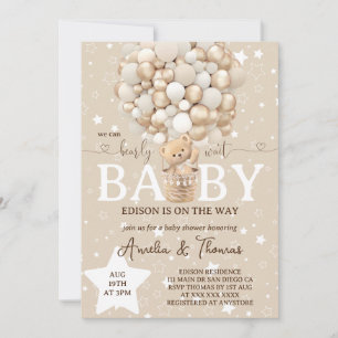 Invitation Baby-Shower Ourson Neutre Mignon 