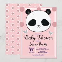 Baby shower Panda Face et Pois roses