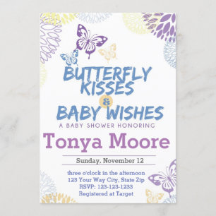 Invitation Baby shower papillon