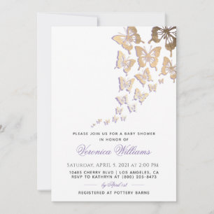 Invitation Baby shower papillon