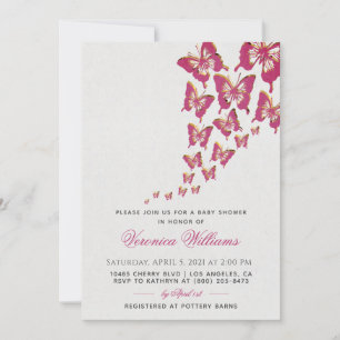 Invitation Baby shower papillon