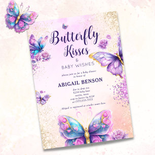 Invitation Baby shower papillon