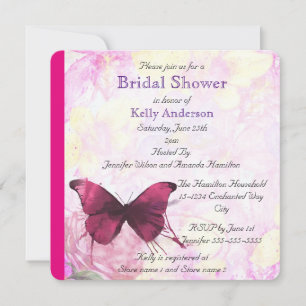 Invitation Baby Shower Papillon Aquarelle Violette pour la Ma