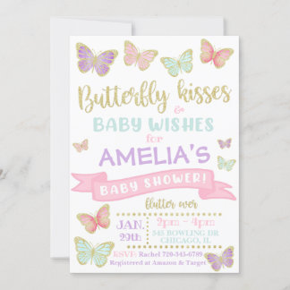 Invitation Baby shower papillon | Baby shower