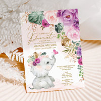 Baby shower papillon bleu-blanc à fleurs