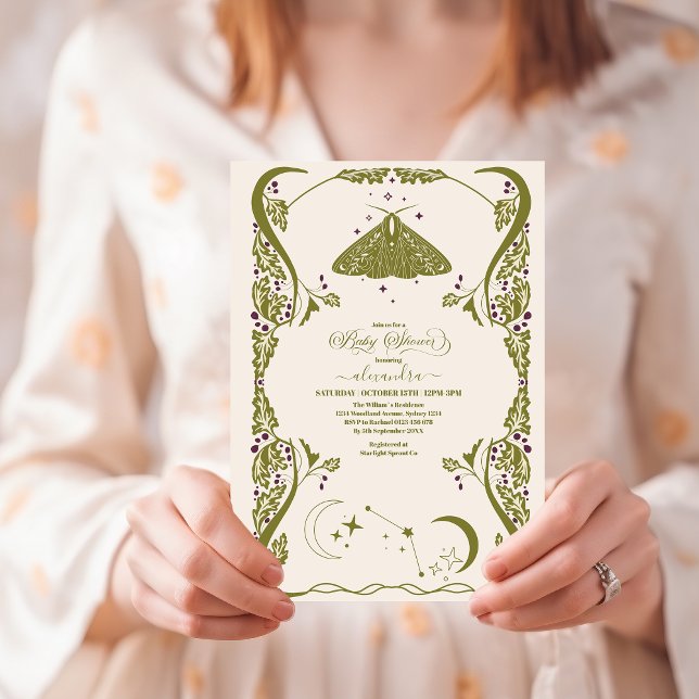 Invitation Baby shower papillon céleste vintage (Créateur téléchargé)