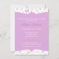 Baby Shower Papillon Motif Floral Élégant