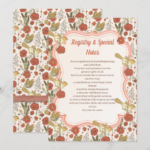 Invitation Baby shower Papillons et fleurs poétiques Floral
