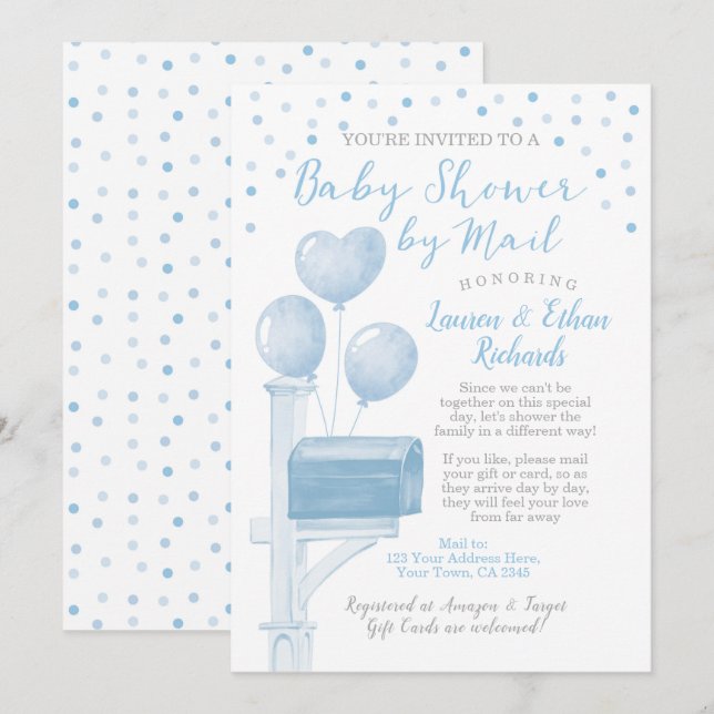Invitation Baby shower par courrier (Devant / Derrière)