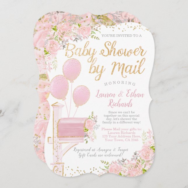 Invitation Baby shower par courrier (Devant / Derrière)