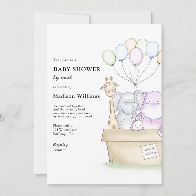 Invitation Baby shower par courrier (Devant)