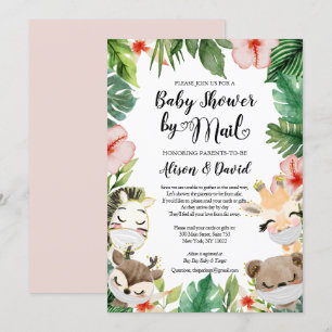 Invitation Baby shower par courrier   Amis Safari masqués mig