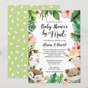 Invitation Baby shower par courrier Amis Safari masqués mig