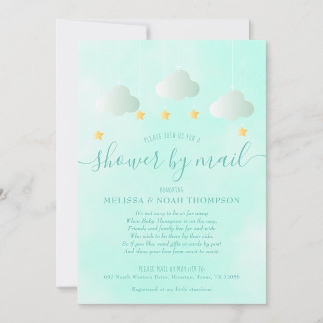Invitation Baby shower Par Courrier Interurbain Sexe Neutre (Devant)
