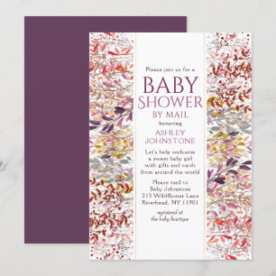 Invitation Baby shower par Mail aquarelle Fleur sauvage Flora