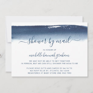 Invitation Baby shower par Mail Baby Boy Marine Aquarelle ble