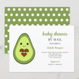 Invitation Baby shower Par Mail Kawaii Avocado Pregnant migno