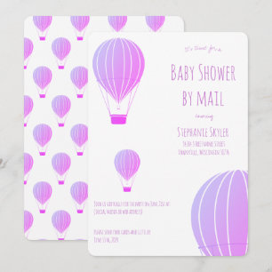 Invitation Baby shower par Mail Purple Hot Air Balloon