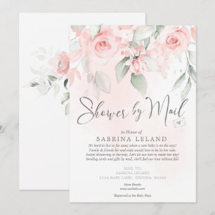 Invitation Baby shower par Mail Roses blanches Vintages