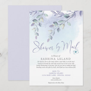 Invitation Baby shower par Mail Watercolor Lilac et Sky Blue
