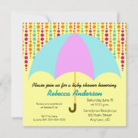 Baby shower-parapluie Turquoise et mauve