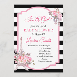 Invitation Baby shower Paris Tour Eiffel